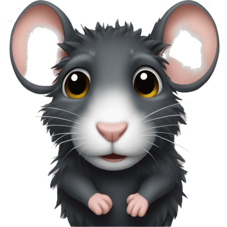 Rat with curly black hair  emoji