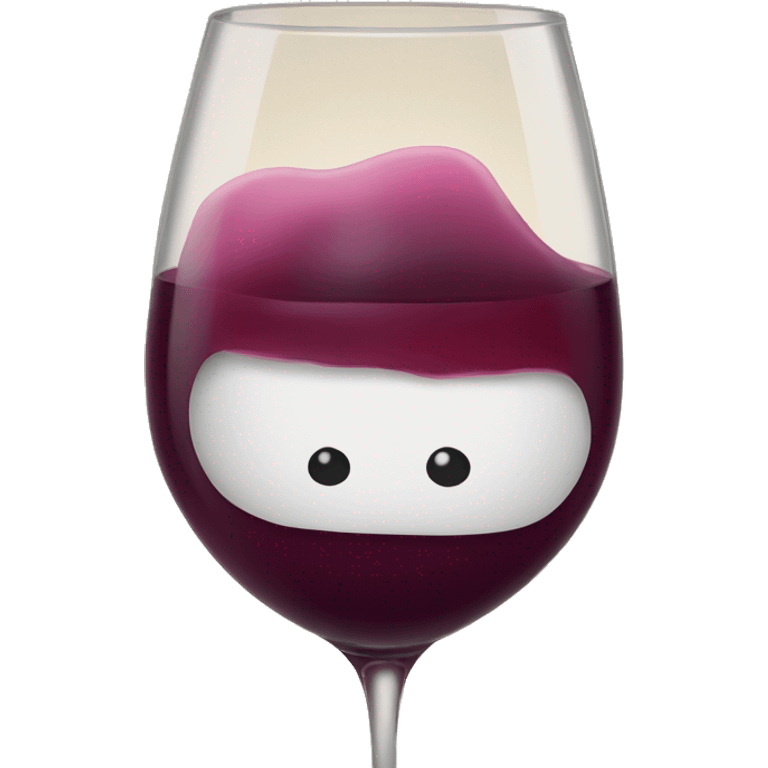 blob peek with wine emoji