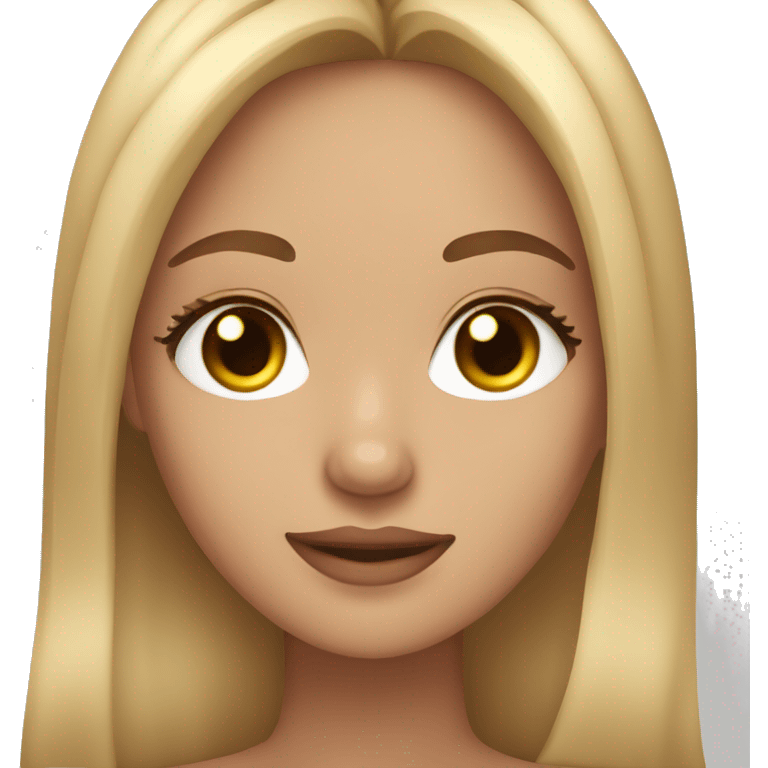 A girl light skinned girl with brown and blond highlights with long eyelashes  emoji