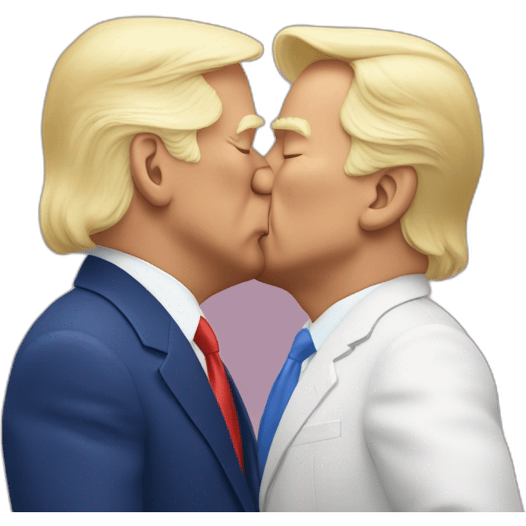 Joe Biden kissing Donald Trump emoji