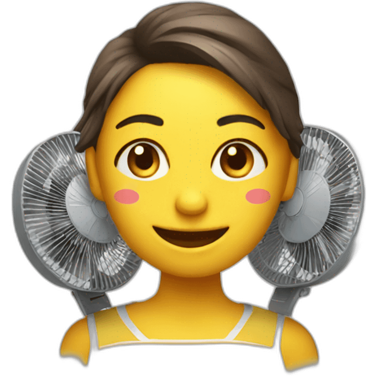 Chica con ventilador emoji