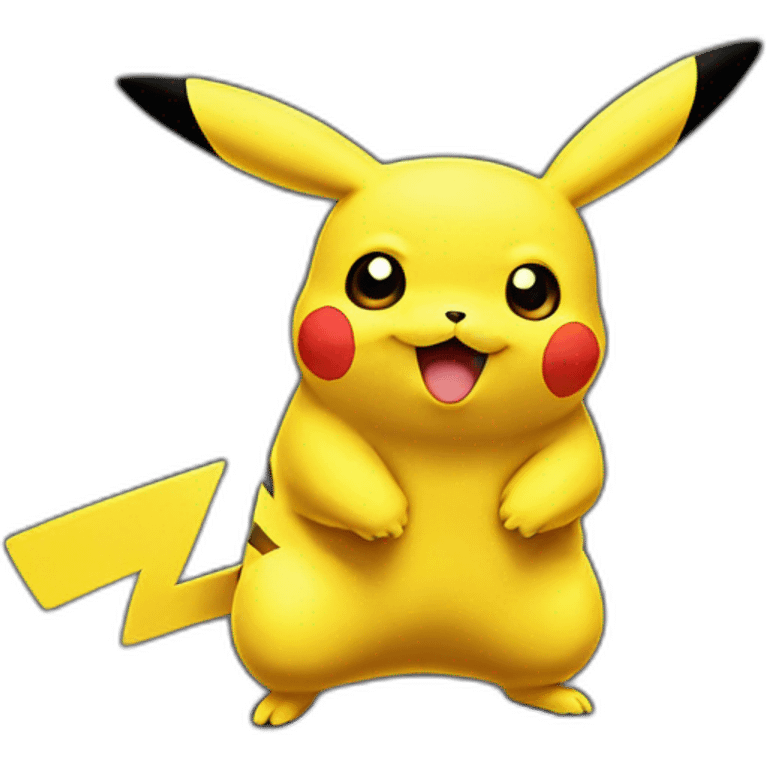 Pikachu coloré tout en noir emoji