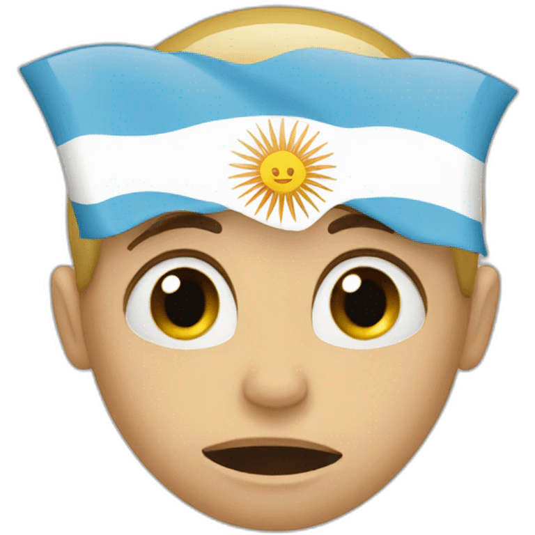 sobbing the argentina flag emoji