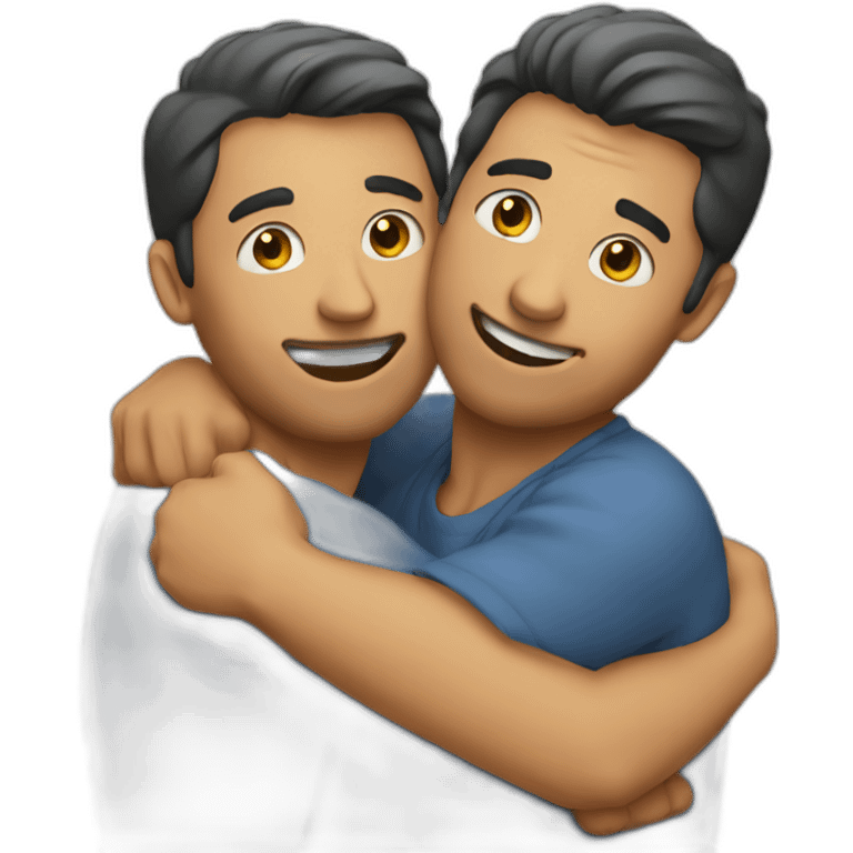 Two men hugging emoji