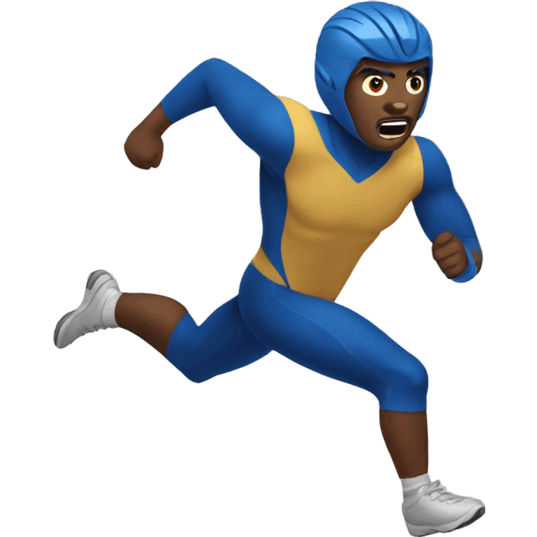 the blue flash running emoji