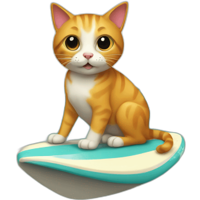 Cat in surfboard emoji