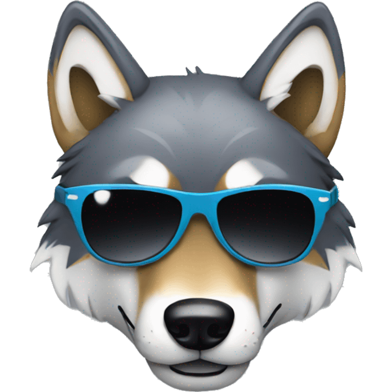 cool wolf with sunglasses emoji