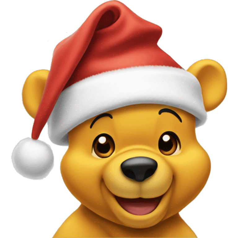 winnie the pooh in santa hat emoji