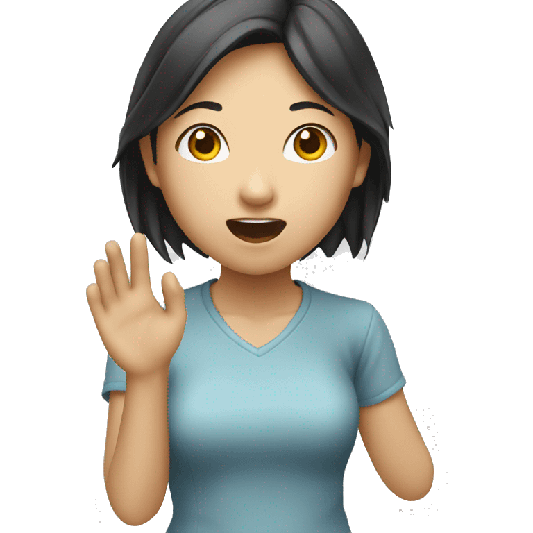 Asian girl knocking  emoji