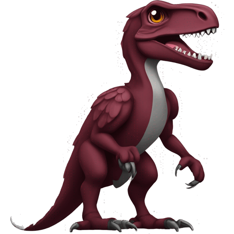 Cool edgy Maroon raptor with darker mane emoji