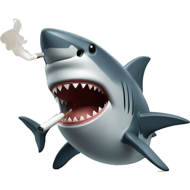 A shark smoking emoji