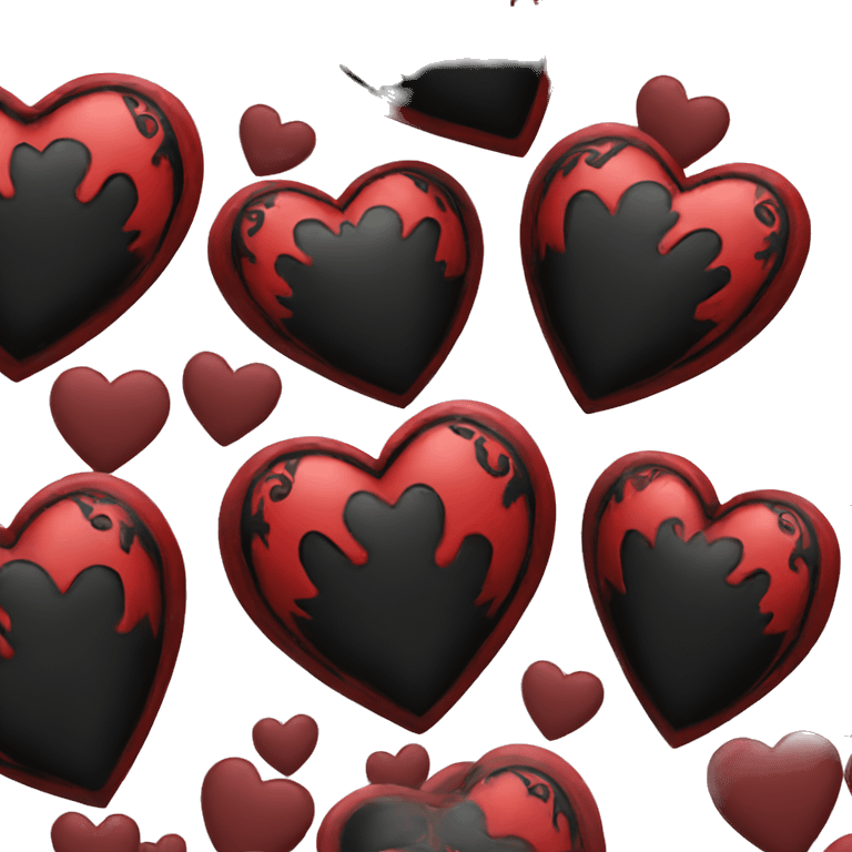 Red and black gothic heart emoji