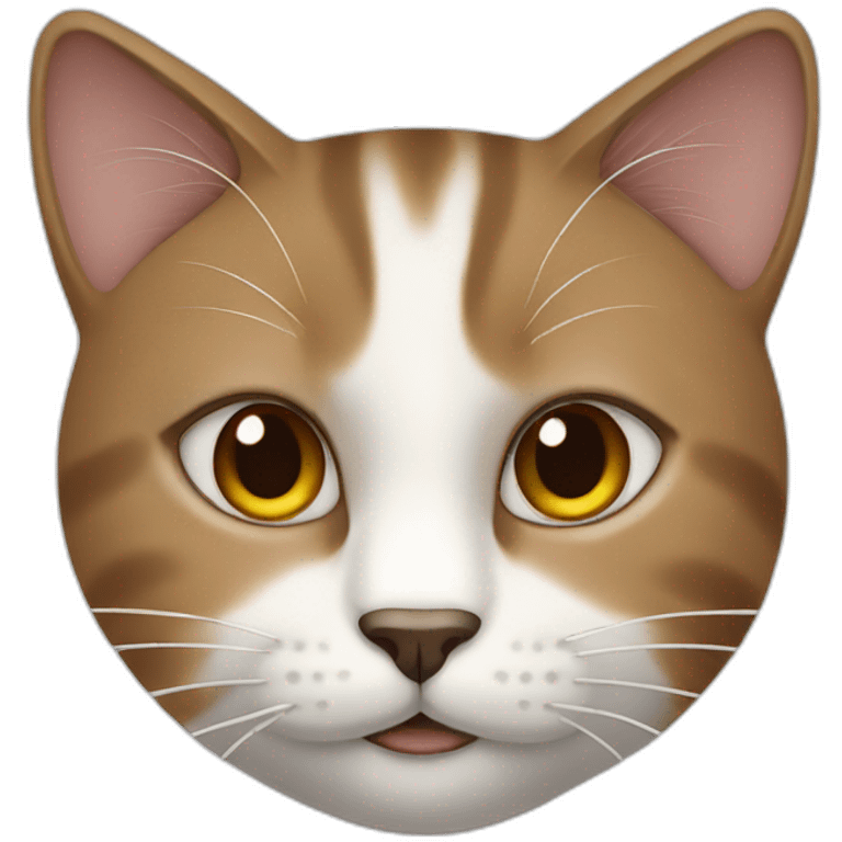 white and brown cat emoji