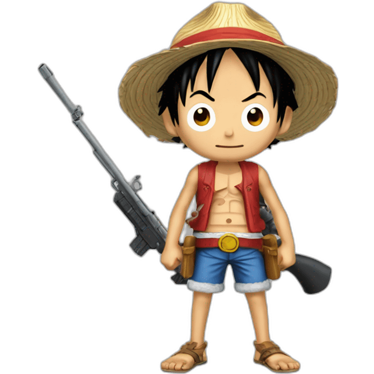 Luffy qui a un fusil a pompe emoji