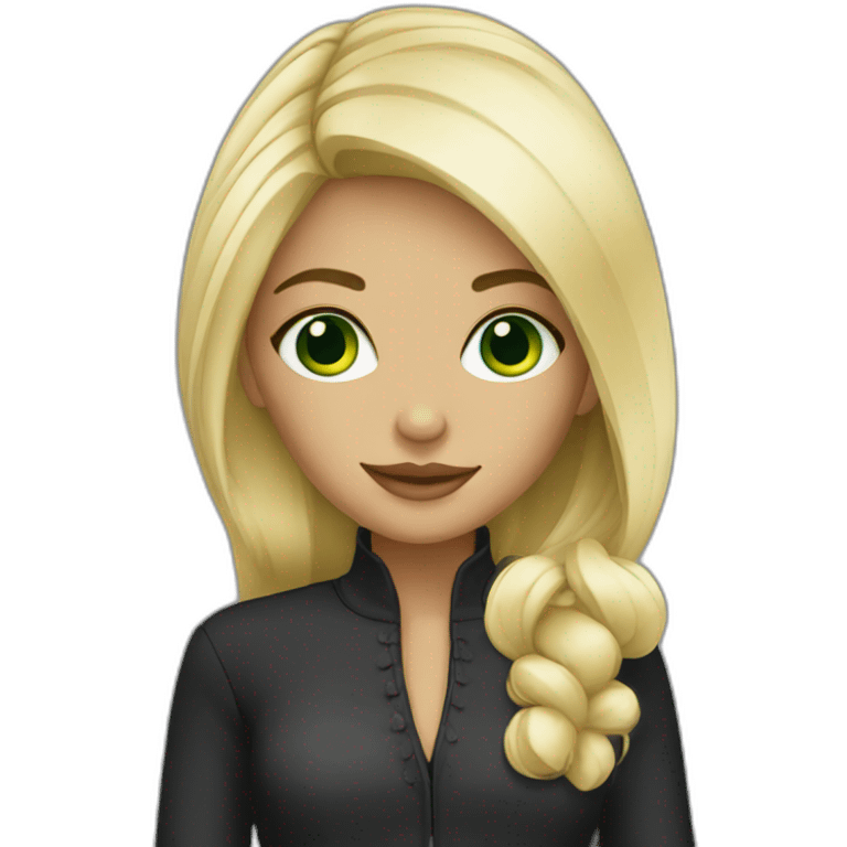 blonde green-eyed fashion girl emoji