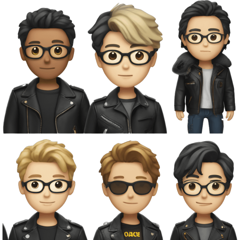 Lee jeno is nct member who wearing a leather jacket and glasses  emoji