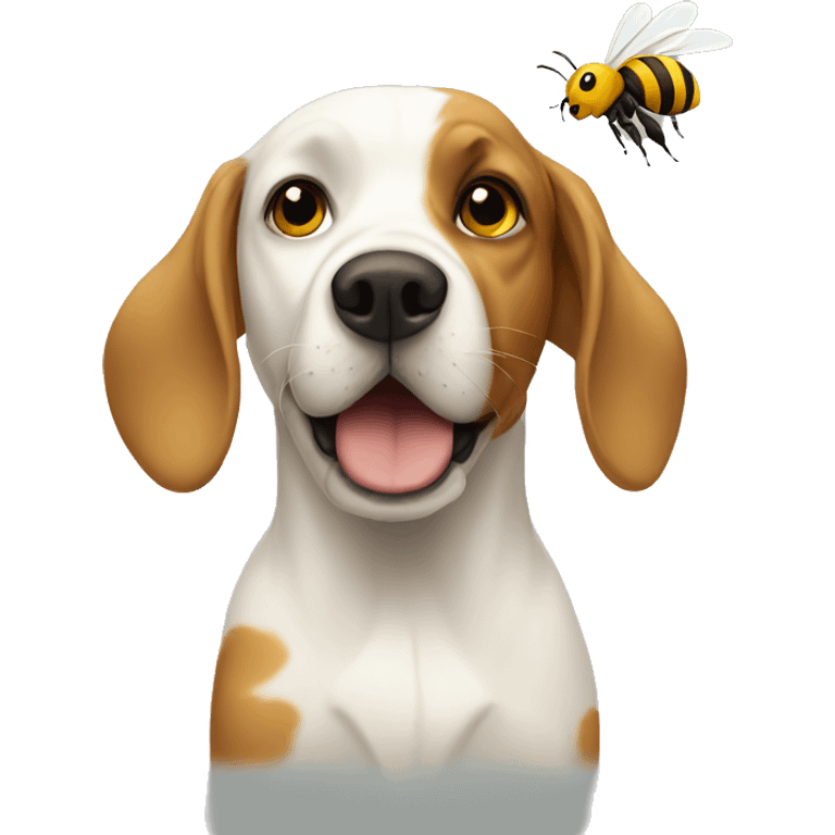 Dog and bee emoji