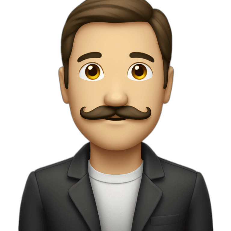 Homme avec une moustache carré emoji