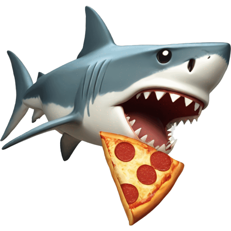 Shark eating pizza emoji