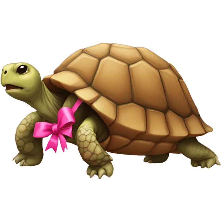 tortoise with a pink bow emoji