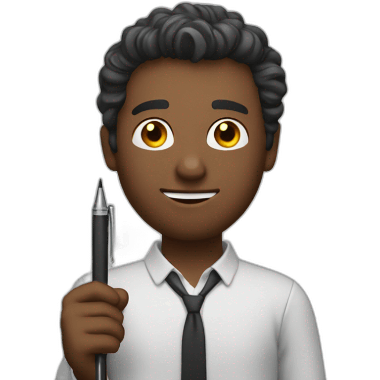 man holding a pen emoji