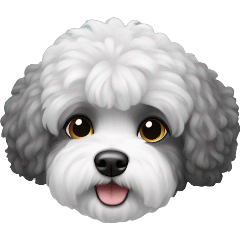 A Black and gray Bichon Frisé emoji