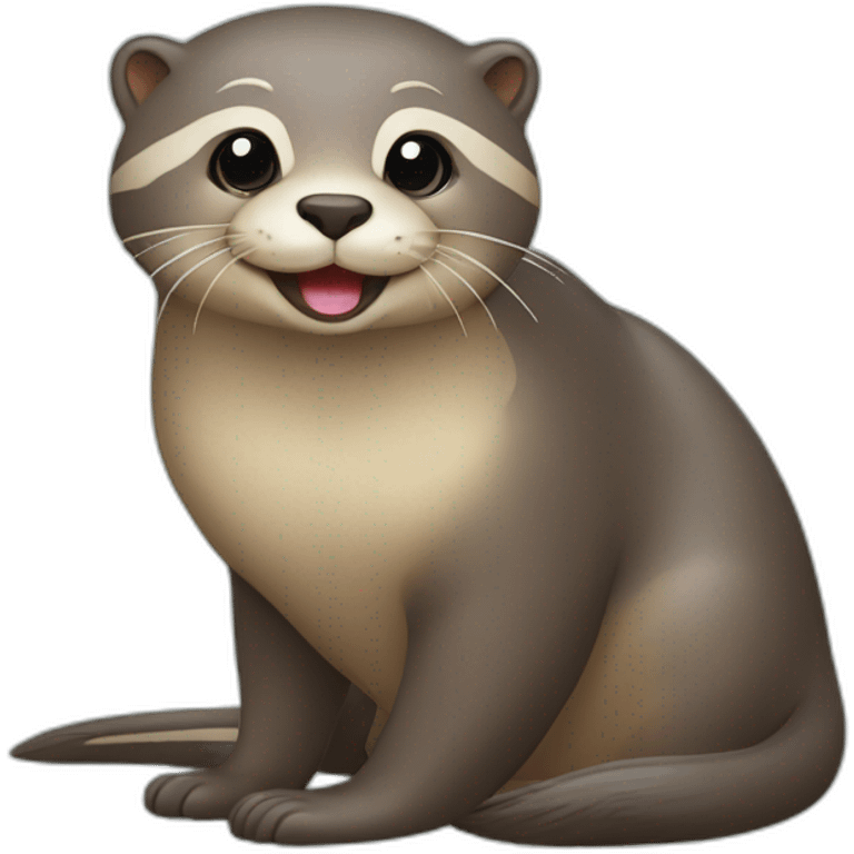 Loutre sur un chat emoji