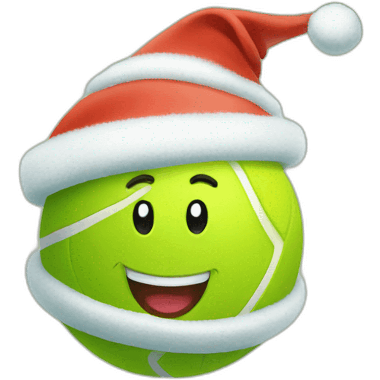 Christmas happy tennis ball emoji