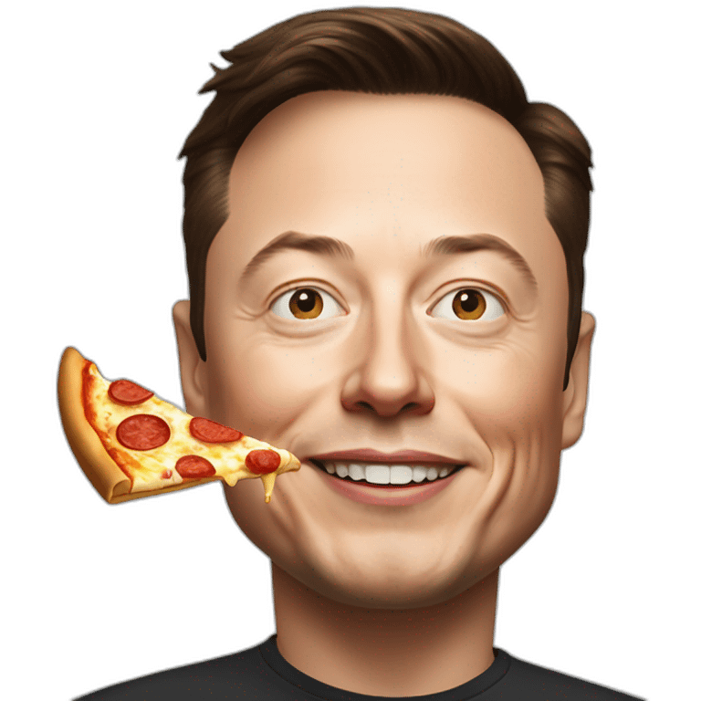 Elon musk eat pizza emoji