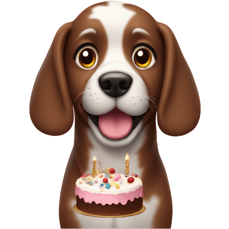 Dog with a cake emoji