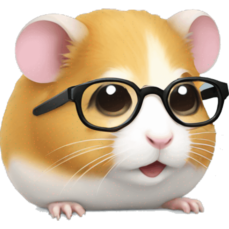 A hamster with glasses emoji