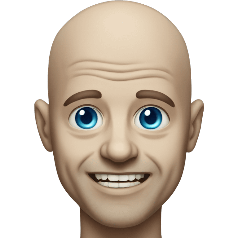 bald grin horror portrait blue eyes  emoji