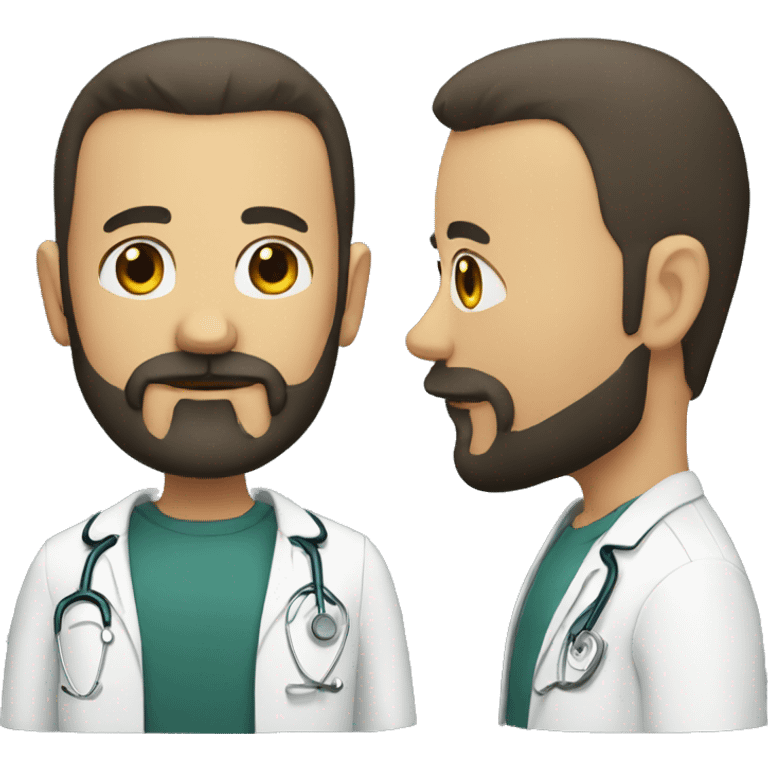 Bald tan doctor crown black beard emoji