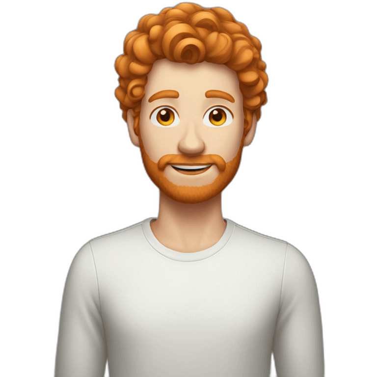 Ginger curl hair men emoji