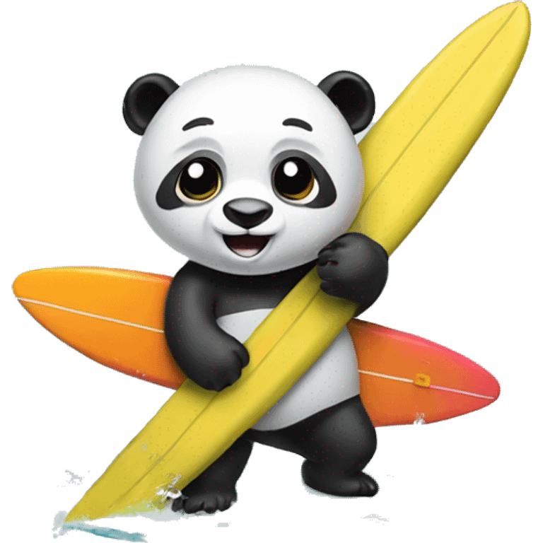 Panda with a surfboard emoji