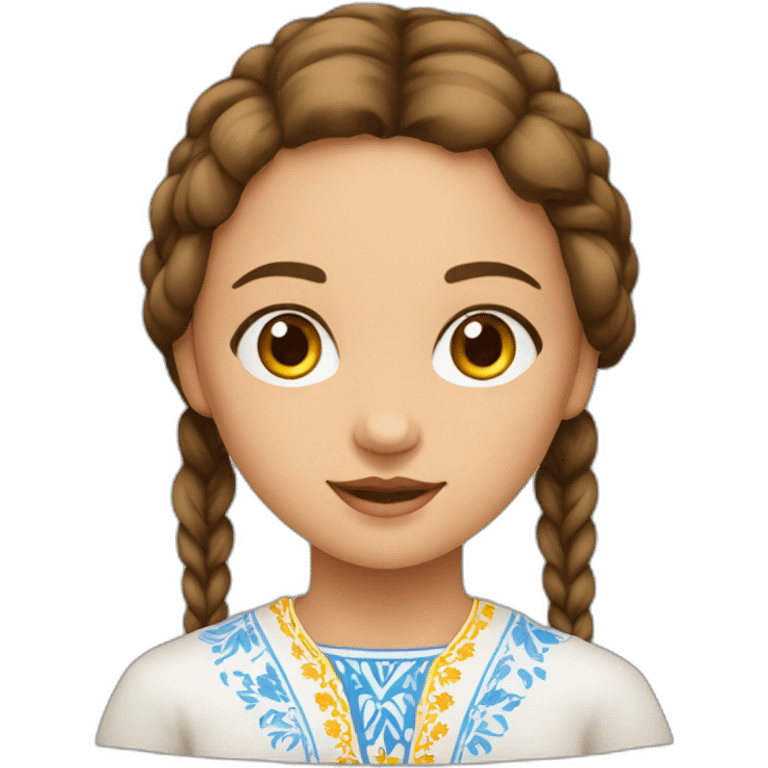 ukrainian-girl-brown-in-vyshyvanka emoji