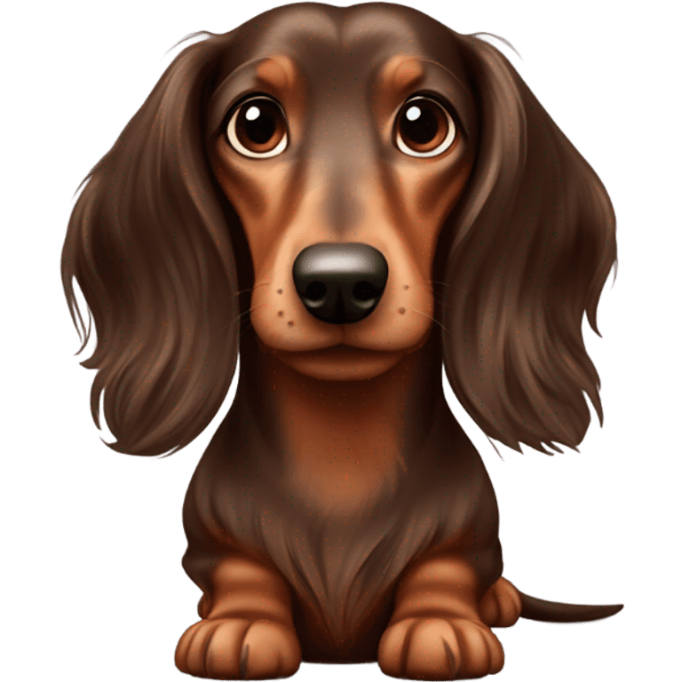 Long haired dachshund with chocolate brown and cream hair emoji