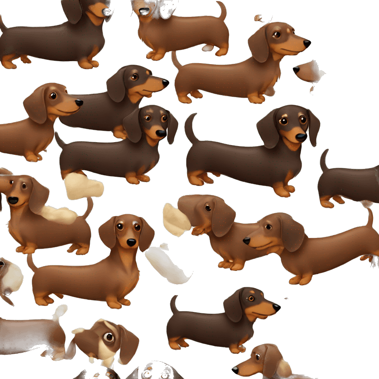 Chocolate and tanned Dachshund long haired emoji