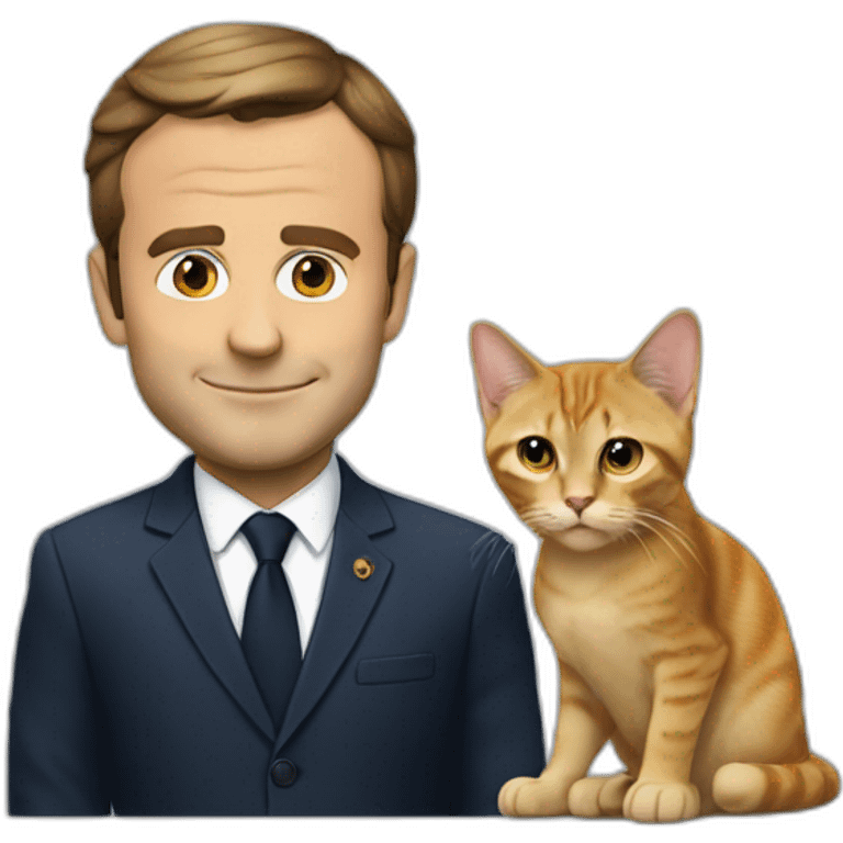 Macron sur un chat emoji