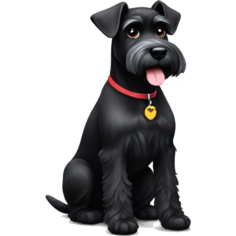 cute black miniature schnauzer dog  emoji