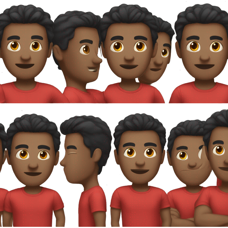 Guy with red t-shirt black hair emoji