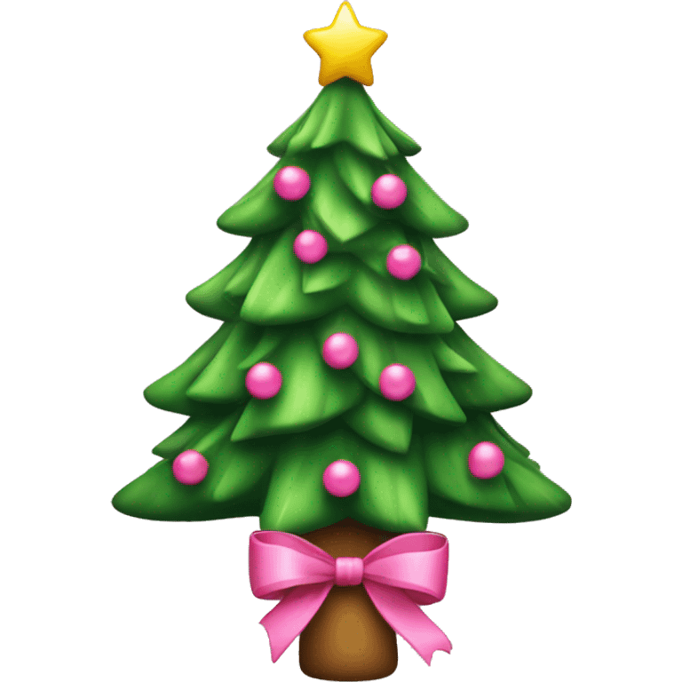 Christmas tree with pink bows decoration  emoji