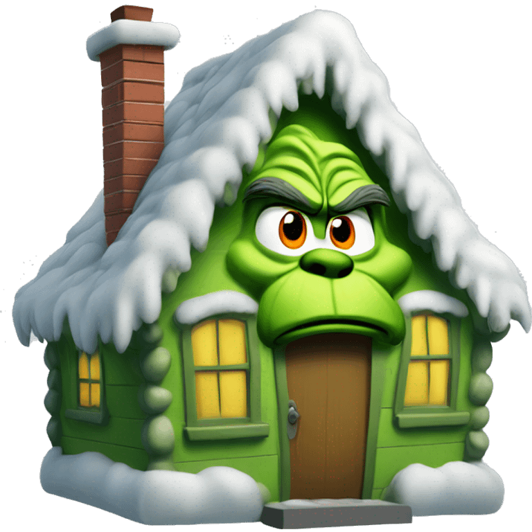 Grinch on a house emoji