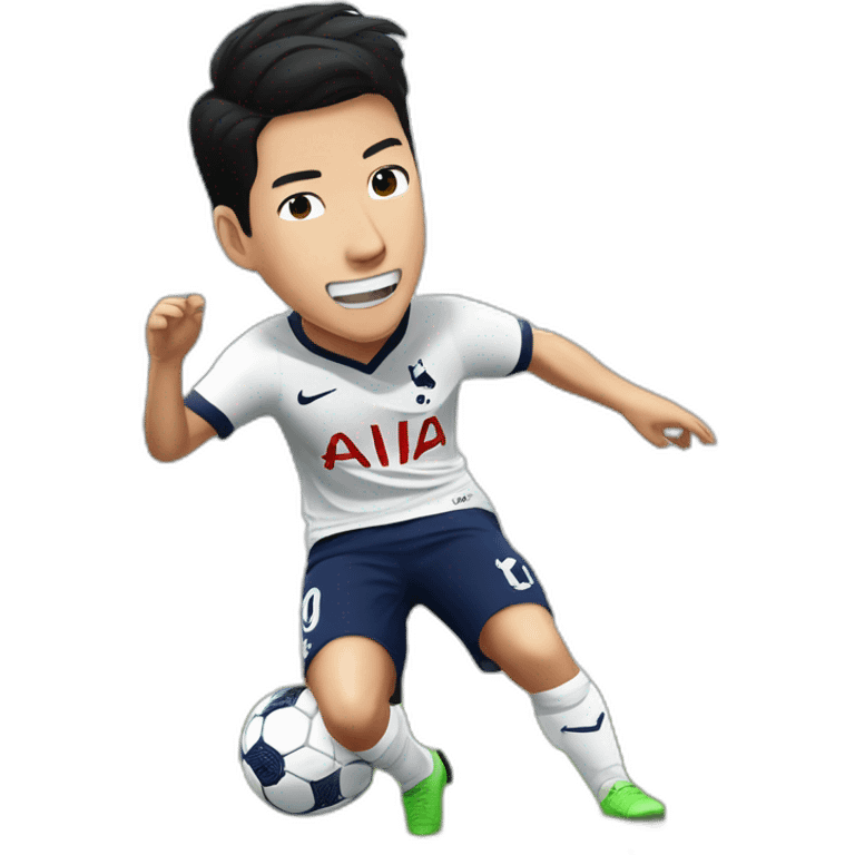 Tottenham soccer player Son Heung-min attempts a dunkshot emoji