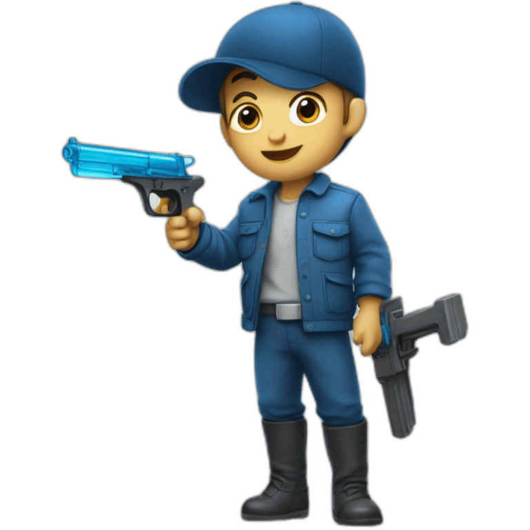 Little boy blue and glass play gun emoji