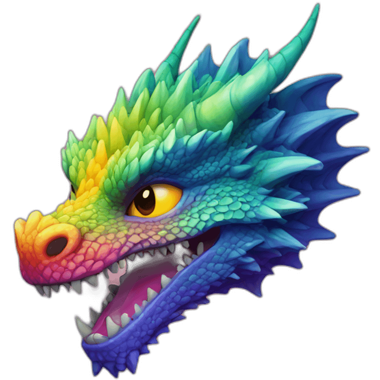 Dragon face colorful trippy emoji