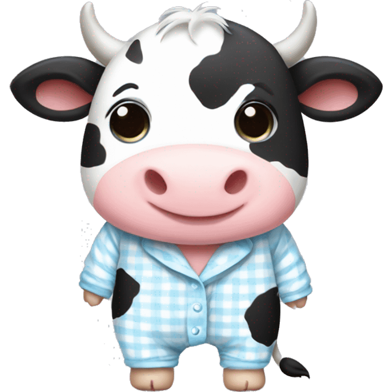 Cute baby cow in pyjamas emoji