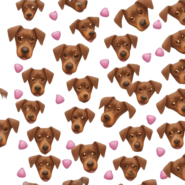 Red Doberman pinscher with bows emoji