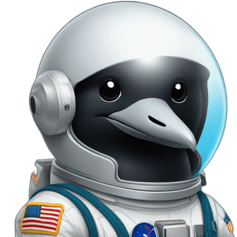 a minnesota loon with an astronaut uniform, head poking out of uniform emoji