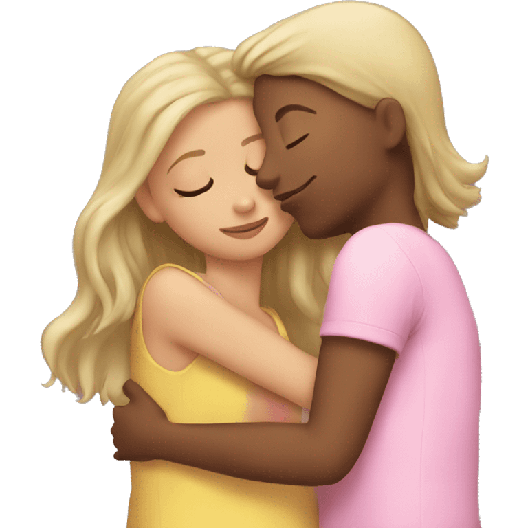 A girl kissing girl emoji